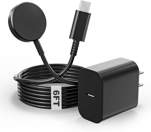 Watch Charger for Samsung Galaxy Watch Charger, 6FT Long Type C GalaxyWatch Charging Cable with USB C Fast Wall Charging Adapter for Samsung Galaxy Watch 8/8 Classic, 7/6/Ultra, 5/5 Pro/4/3/Active 2/1 in Kuwait
