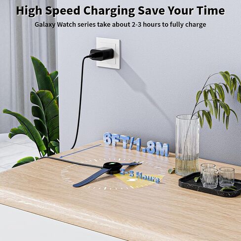 Watch Charger for Samsung Galaxy Watch Charger, 6FT Long Type C GalaxyWatch Charging Cable with USB C Fast Wall Charging Adapter for Samsung Galaxy Watch 8/8 Classic, 7/6/Ultra, 5/5 Pro/4/3/Active 2/1 in Kuwait