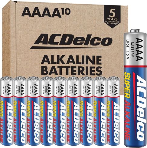 ACDelco 10-Count AAAA Batteries, Maximum Power Super Alkaline Battery, Use for Glucose Meters and Blood Monitors, 5-Year Shelf Life in Saudi Arabia