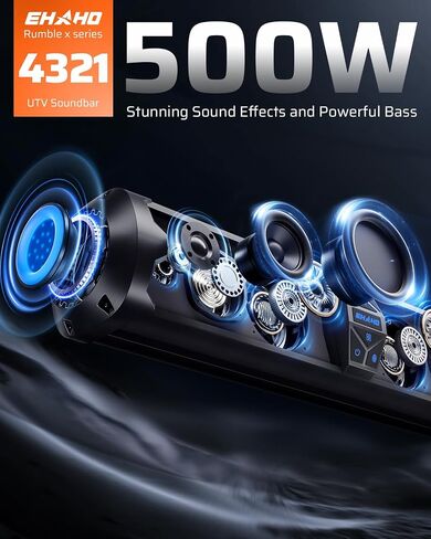 Ehaho Rumble-X Series 30-inch UTV Sound Bar，500W Peak Power & 8-Speaker in Saudi Arabia
