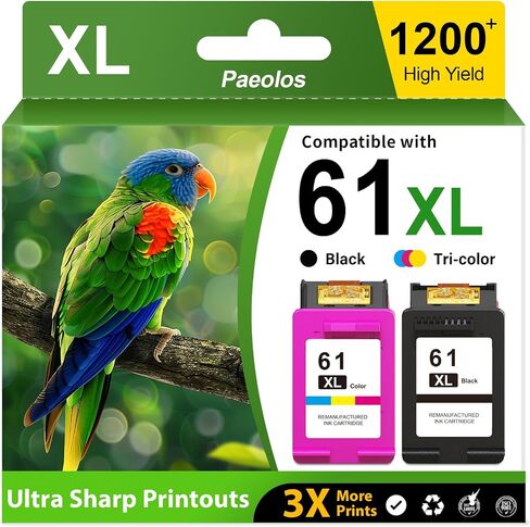 Paeolos 61XL Ink Cartridges Replacement for HP 61 Ink Cartridges Combo Pack in Saudi Arabia