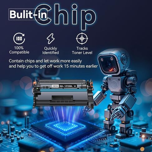 InkNI 58A Toner Cartridge Black 2 Pack CF258A with Chip for M428 M404 in Saudi Arabia