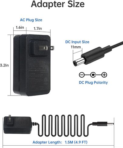 19V 1.5A Power Supply Charger for Marbero M82 M82MAX M822 M822MAX M87 M88 M168 M270 M85B Portable Power Station Solar Generator, 1.5M(4.9 FT) Wall Adapter Charger in Kuwait
