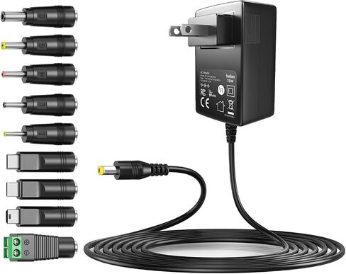 Belker 5V 3A USB C AC DC Adapter 15W Power Supply with 9 Tips in Saudi Arabia