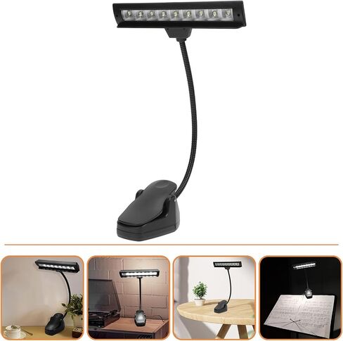 USB Rechargeable Music Score Lamp Clip Light for Piano and Guitar, Foldable LED Music Stand Light Adjustable Brightness for Night Studying and Bedside Reading in Kuwait