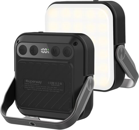 20000mAh Rechargeable LED Camping Lantern - 1600LM, QC3.0 22.5W, 4 - Color Switch, IPX5 Waterproof - Perfect for Camping, Hiking & Emergency Situations(Black) in Kuwait