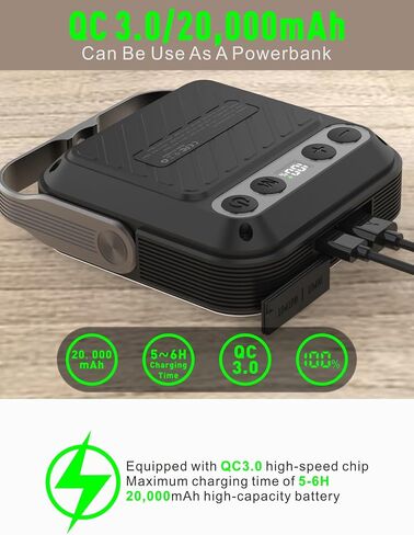 20000mAh Rechargeable LED Camping Lantern - 1600LM, QC3.0 22.5W, 4 - Color Switch, IPX5 Waterproof - Perfect for Camping, Hiking & Emergency Situations(Black) in Kuwait