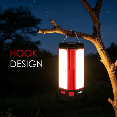 FASTPRO LED Camping Lantern, Rechargeable Camp Light, Red in Saudi Arabia