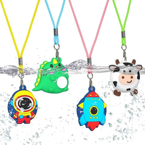 4-Pack Cute Case for AirTag 2/1 Necklace Design, Waterproof Air Tag Necklace Soft Silicone Protective Air Tags Holder with Key Ring in Saudi Arabia