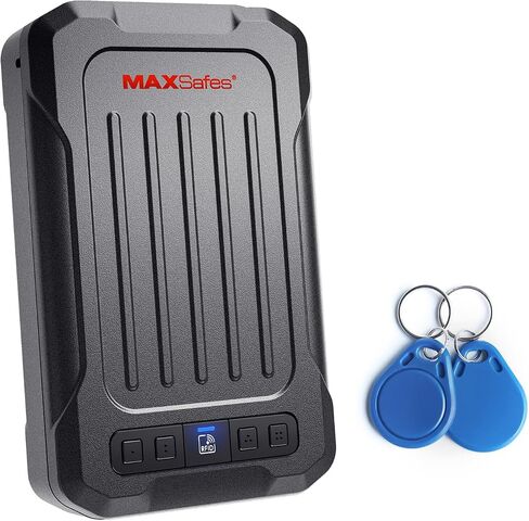 MAXSAFES RFID Gun Safes for Pistols Portable Gun Safe with Built-in LED, Type-C Port Car Gun Safe for Handgun with Keypad, Pistol Safe for Truck, Travel, Nightstand, Drawer in Kuwait