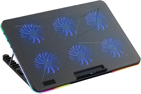 Laptop Cooler Laptop Cooling Pad 6 Quiet Fans High-Speed Cooling Supports Laptop Accessories Cooler Notebook Base Radiator(B) in Saudi Arabia