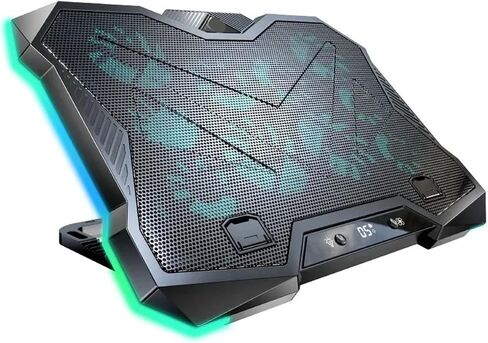Gaming Laptop Cooler 10 Fans Foldable Adjustable Notebook Stand Heat Dissipation Holder for 12-18'' Cooling Pad in Saudi Arabia
