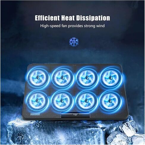 Laptop Cooling Pad with Quiet Fans 15.6-17.3 Inch 7 Height Adjustable Speed Mobile Phone Holder Included in Saudi Arabia