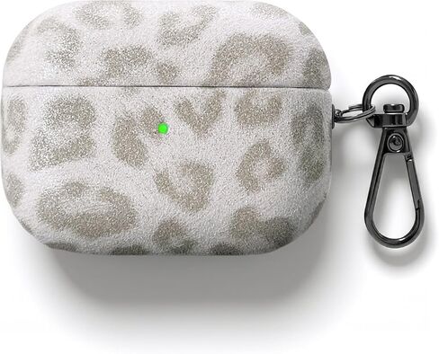 Leopard Print Case for AirPods 4th Generation, Cute Girly Faux Pony Hair Velvet Protective Hard Cover with Anti-Lost Keychain, Wireless Charging Compatible, Front LED Visible, Classic Brown in Saudi Arabia