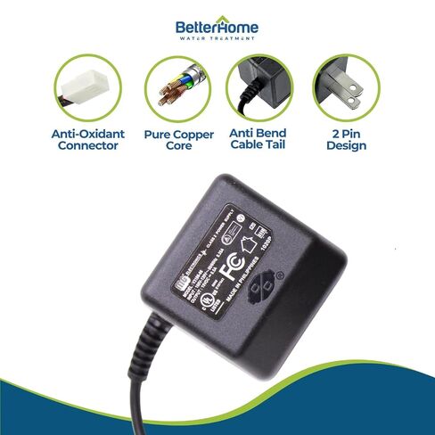 Clack Genuine OEM V3186-06 Water Softener Power Supply – 120V AC to 15V DC 500mA Adapter | Original Equipment Clack Power Cord Plug-in Transformer with Overload & Overheat Protection | 60-Inch Cord in Saudi Arabia