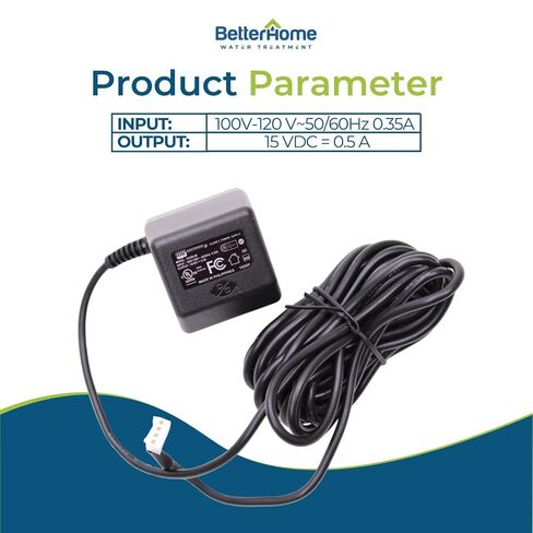 Clack Genuine OEM V3186-06 Water Softener Power Supply – 120V AC to 15V DC 500mA Adapter | Original Equipment Clack Power Cord Plug-in Transformer with Overload & Overheat Protection | 60-Inch Cord in Saudi Arabia