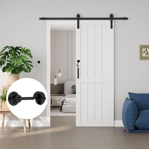 Solid Wood Core Closet Sliding Barn Doors Include Door Lock, 42"x84" in Saudi Arabia