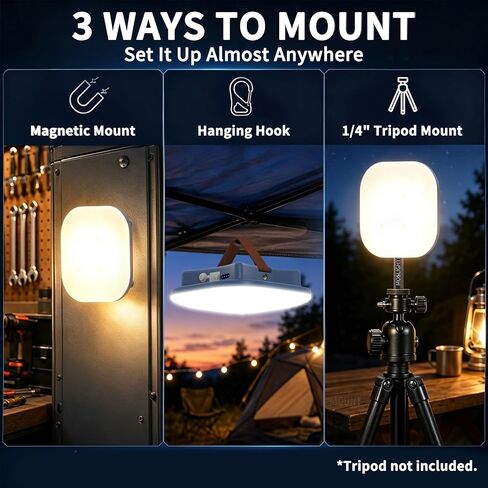 Rechargeable Camping Light, Magnetic Hanging Tent Light in Kuwait