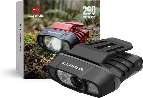 klarus HC3 PRO Clip On Hat Light - 1.4oz Ultralight, 260LM, Motion Sensor & Red Light - Rechargeable LED Headlamp Cap Light with Headband, IPX6 Waterproof for Camping Fishing Running Work in Saudi Arabia