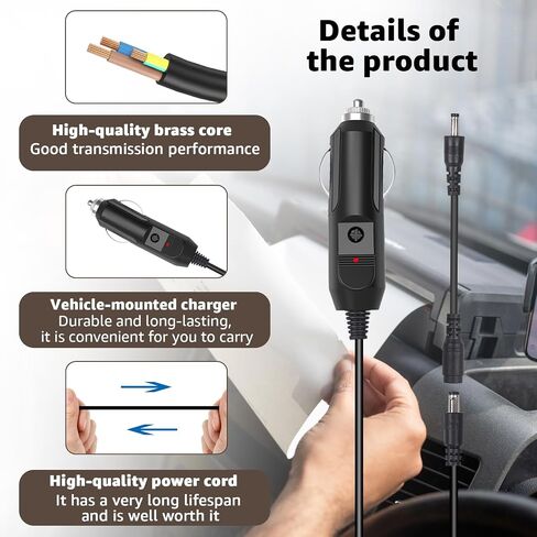 12V Car Charger for Brother PocketJet for Mobile Thermal Printer Supply in Saudi Arabia