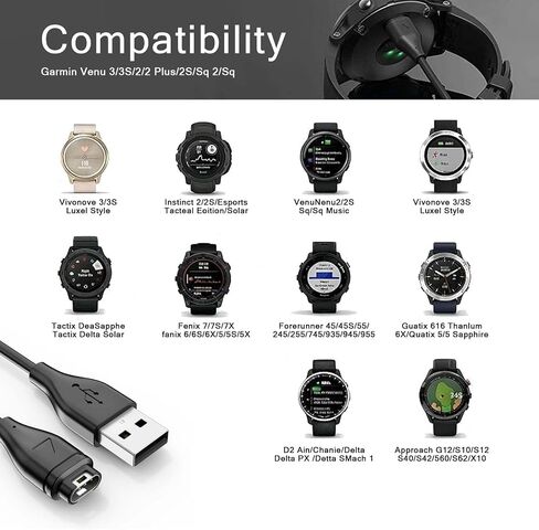 Charger for Garmin Watch Forerunner 965 265 255 165 55, Fenix 8 7 6 5 Cable in Kuwait