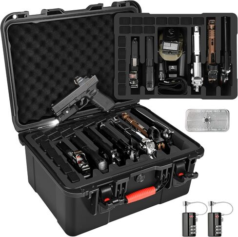 Pistol Gun Case for Multi Handguns - Hold Multiple Pistols & Magazines, Pre-cut Waterproof Hard Shell Gun Box, TSA Approved Pistol Case for SIG Sauer, Smith & Wesson, for Colt, for Revolver, for Glock in Saudi Arabia