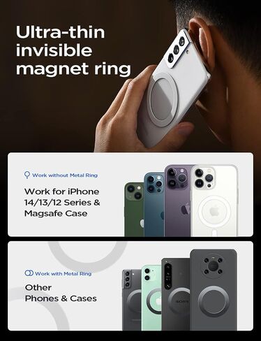 LISEN for Magsafe Car Mount, Magnetic Phone Holder for Car Vent Phone Mount, Hands Free Phone Mount for Car Accessories Dashboard Windshield Vent Cell Phone Holder for iPhone Car Mount Silver Kits in Saudi Arabia