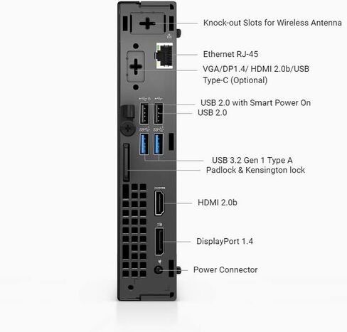 DELL Optiplex 3000 MFF Business Desktop, 12th Gen Intel Core i5-12500T, 16GB RAM, 1TB PCIe SSD, HDMI, Displayport, RJ-45, Wired Keyboard&Mouse, Wi-Fi 6, Windows 11 Pro, Black in Kuwait