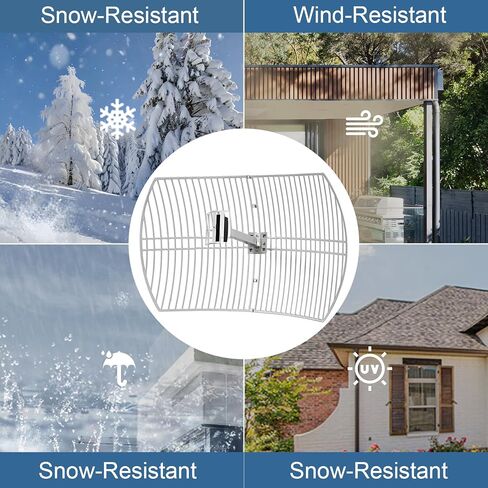 2.4GHz 24dBi High-Gain Outdoor Directional Grid Parabolic Antenna (2400-2483 MHz) Long Distance Range N-Female Connector for WI FI Router Security Camera in Kuwait
