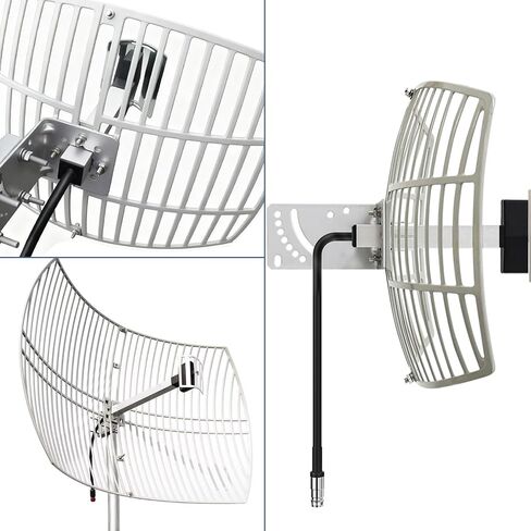 2.4GHz 24dBi High-Gain Outdoor Directional Grid Parabolic Antenna (2400-2483 MHz) Long Distance Range N-Female Connector for WI FI Router Security Camera in Kuwait