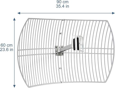2.4GHz 24dBi High-Gain Outdoor Directional Grid Parabolic Antenna (2400-2483 MHz) Long Distance Range N-Female Connector for WI FI Router Security Camera in Kuwait