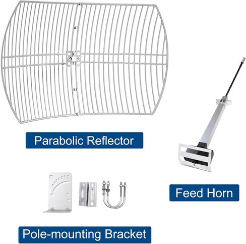 2.4GHz 24dBi High-Gain Outdoor Directional Grid Parabolic Antenna (2400-2483 MHz) Long Distance Range N-Female Connector for WI FI Router Security Camera in Kuwait