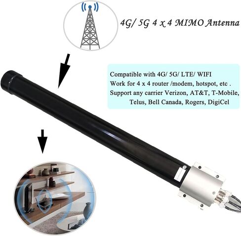 SignalPlus TMobile 4x4 MIMO Omni Antenna 5G, Outdoor 4G LTE MIMO 4x4 Antennas for 4G/5G Routers, Verizon, AT&T, Homes and RV in Kuwait