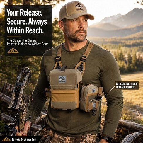 StriverGear MOLLE Archery Release Pouch | Adjustable Tension Thumb Peg Lock in Kuwait