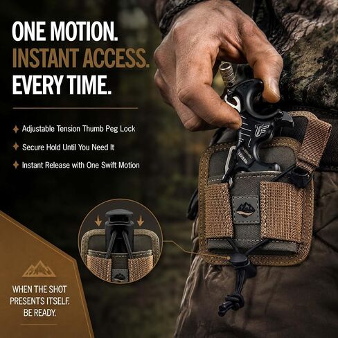StriverGear MOLLE Archery Release Pouch | Adjustable Tension Thumb Peg Lock in Kuwait