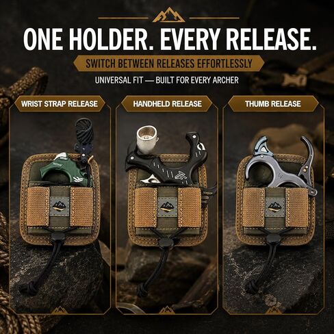 StriverGear MOLLE Archery Release Pouch | Adjustable Tension Thumb Peg Lock in Kuwait