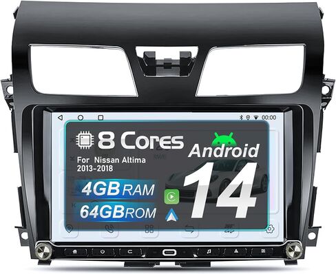 8-Core 4+64G Car Radio for Nissan Altima 2013-2018, Physical Buttons Knobs in Kuwait