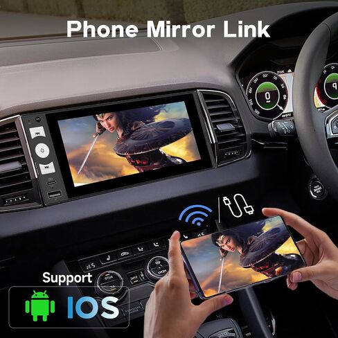 [4+64GB] Single DIN CarPlay Car Stereo Wireless Android Auto, Upriding 6" Touch Screen Android13 Car Radio USB-C Head Unit Volume Knob FM Radio BT5.2 EQ Rear View Camera in Saudi Arabia