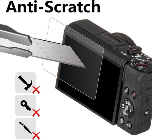 3-Pack Screen Protector Compatible with Canon G7X Mark III, HD Clear Tempered Glass Film 9H Hardness Full Coverage Bubble-Free Scratch-Resistant Protective Film in Kuwait