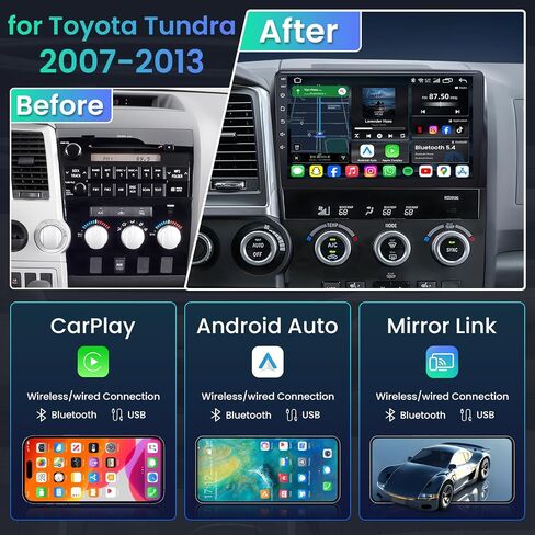 for Toyota Tundra 2007-2013 Sequoia 2008-2018 Car Radio Stereo Upgrade: in Kuwait