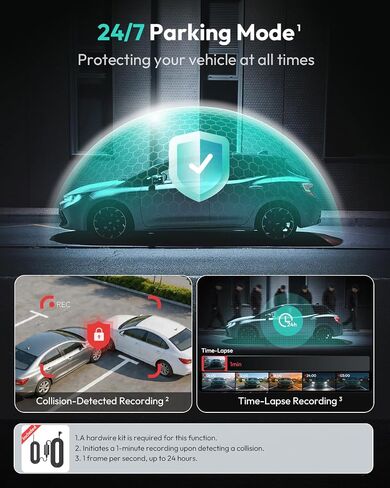 BOTSLAB G300H Plus 4K Hardwire Kit Dash cam Front and Rear, STARVIS 2, App in Kuwait