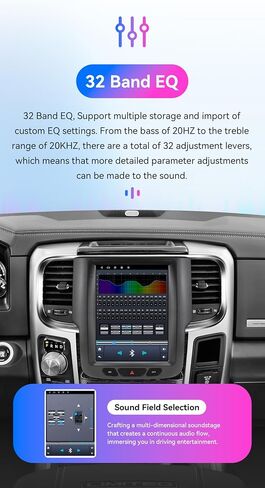 Android 14 Stereo Car Radio for Dodge RAM 1500 2500 3500 (2013-2018) (Manual A/C only), 8Core 4G+64G GPS Navigation with 9.7 inch QLED Touchscreen via Carplay Bluetooth 5.4 EQ (Model A) in Kuwait