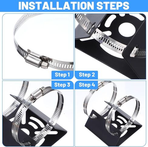 4 Pack Universal Vertical Pole Mount, Heavy Duty Steel Wall Bracket for Security Camera with 8 Adjustable Loops, Fit 0-3.9 Inch Posts, Ideal for CCTV Solar Panel LED Stage Light, Ivory Finish in Kuwait
