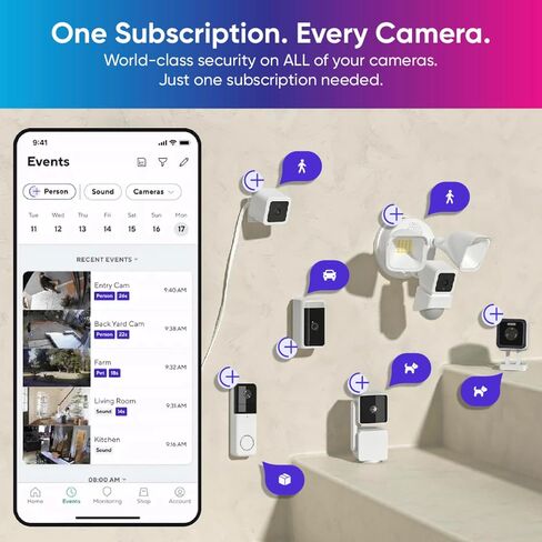 Wyze Cam v3 White with Wyze Cam Plus Monthly, covers 1 Wyze camera, Auto-Renews at $2.99/Month, Activation Required, Cancel Anytime in Kuwait
