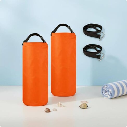 Drawstring Pouch Round Bottom Storage Bag Sand Anchor Sack Umbrella Weight Carrier Tough Waterproof Polyester With Adjustable Strap suitable for tent, Blue in Kuwait
