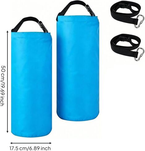 Drawstring Pouch Round Bottom Storage Bag Sand Anchor Sack Umbrella Weight Carrier Tough Waterproof Polyester With Adjustable Strap suitable for tent, Blue in Kuwait