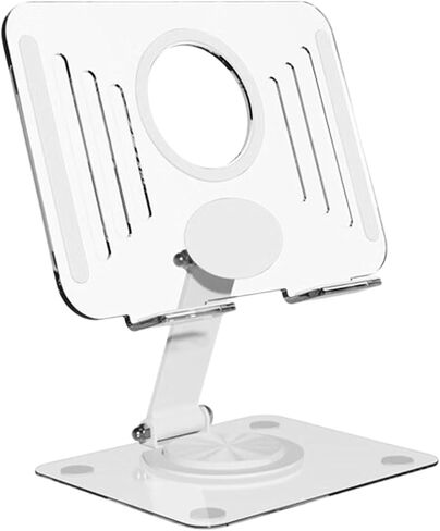 XISAOK Transparents Desktop Stand with Adjustables Height and 360 Degree Swivels Function for 12.9Inch Electronics Acrylic Tablets Holder in Saudi Arabia