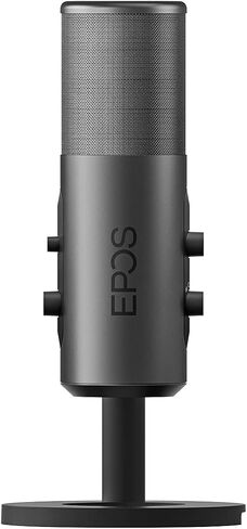 EPOS Gaming B20 Streaming Microphone - 2.9m Cable USB-C Computer Microphone for Gaming - PC & Laptop Connection with Audio Controls - Compatible with PC, Mac, and PS4/5 - Desk Stand Included, Gray in Saudi Arabia