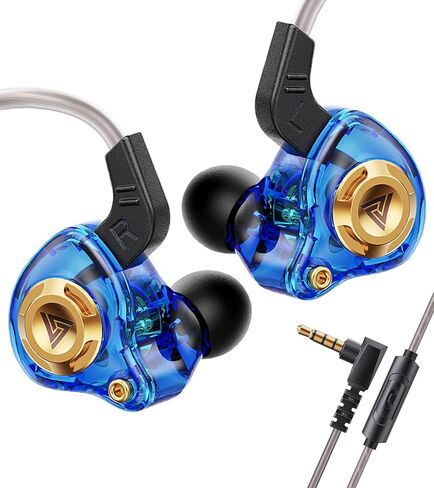 Wired IEM Earbuds, QKZ Ak6 SRS Gaming Headphones in-Ear Monitor with 11mm DD for Crystal Clear Hi-Res Sound,Earphones with Microphone&OFC Cable for Gaming,Video Musicians, Singers in Saudi Arabia