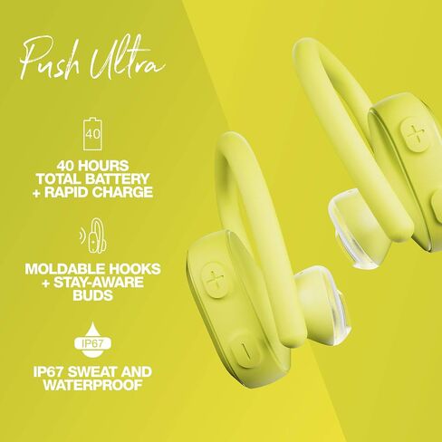 Skullcandy Push Ultra True Wireless In-Ear Earbuds - Electric Yellow in Saudi Arabia